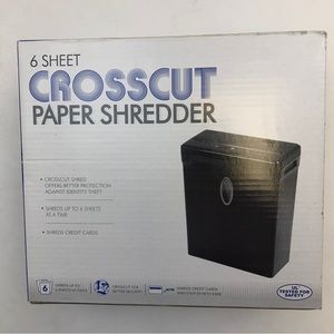 NIB 6 Sheet Crosscut Paper Shedder